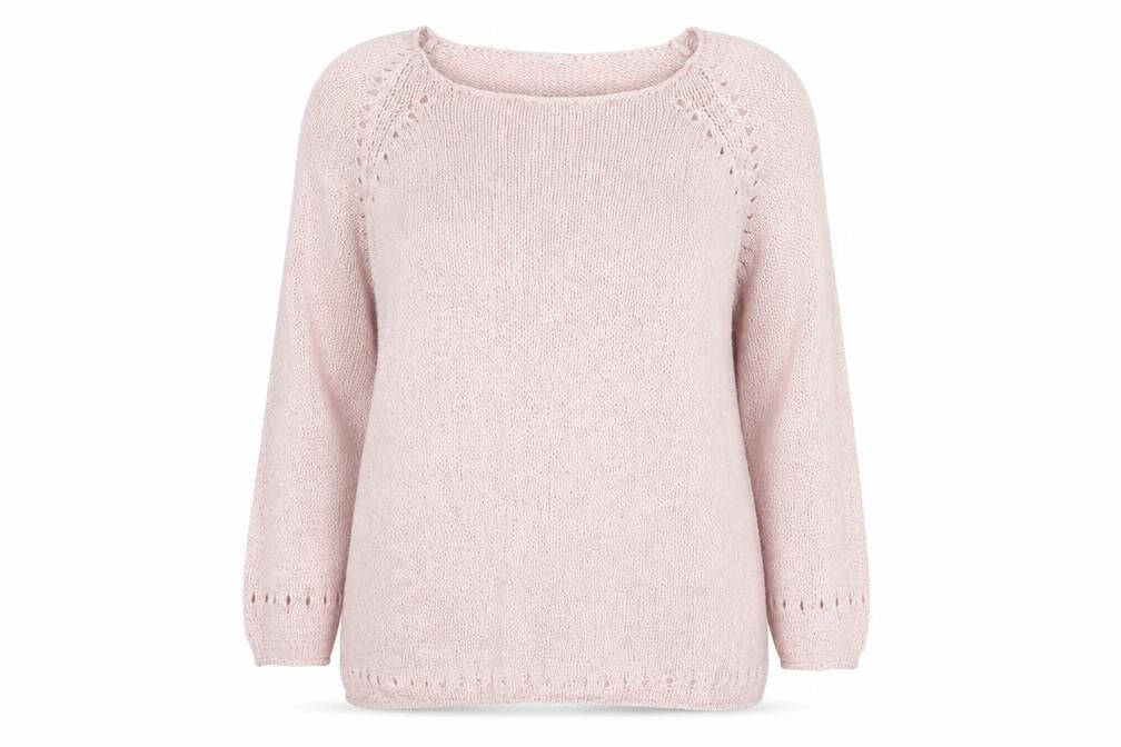 Evie Women's Pink Scoop Neck Plus Size 18 Knit Pullover Jumper