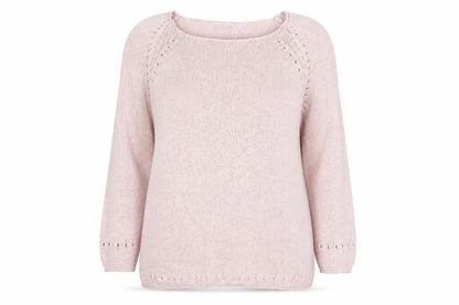 Evie Women's Pink Scoop Neck Plus Size 18 Knit Pullover Jumper