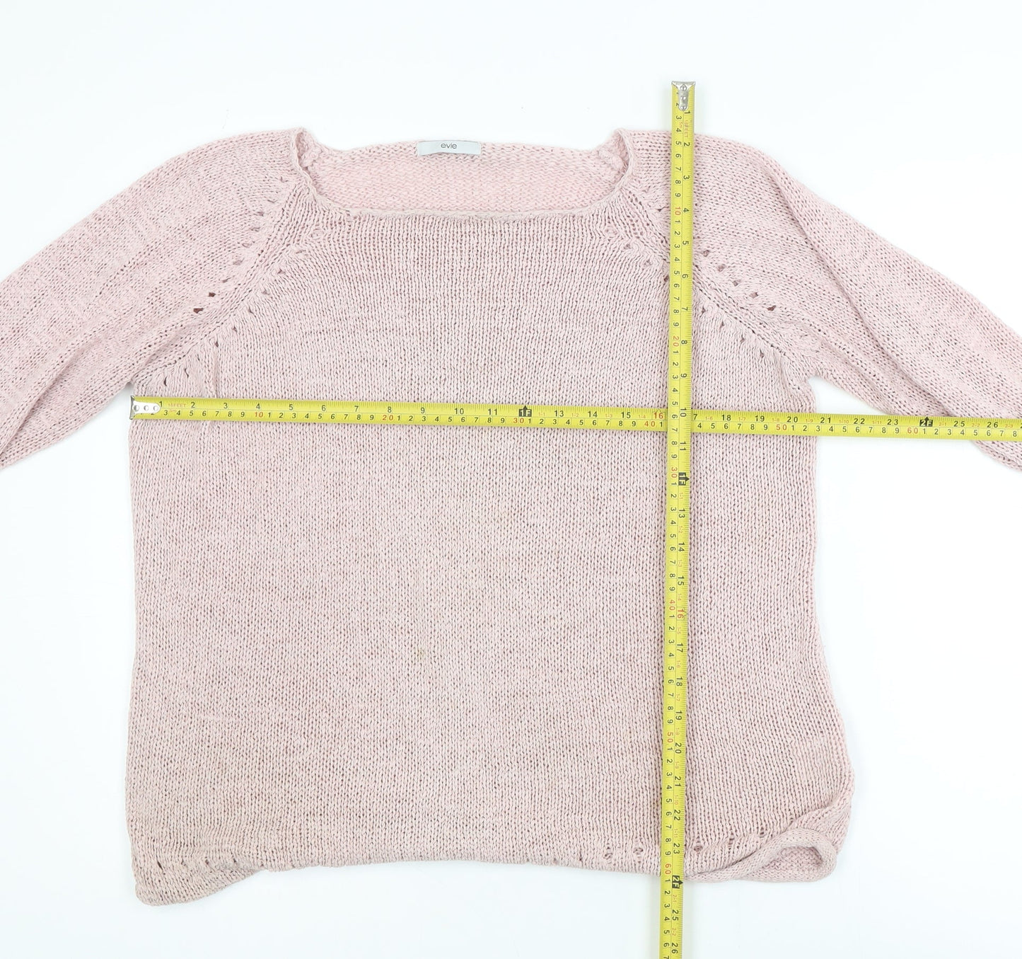 Evie Women's Pink Scoop Neck Plus Size 18 Knit Pullover Jumper