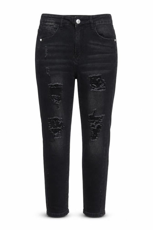 SHEIN Women's Black High Rise Distressed Skinny Jeans Size 10