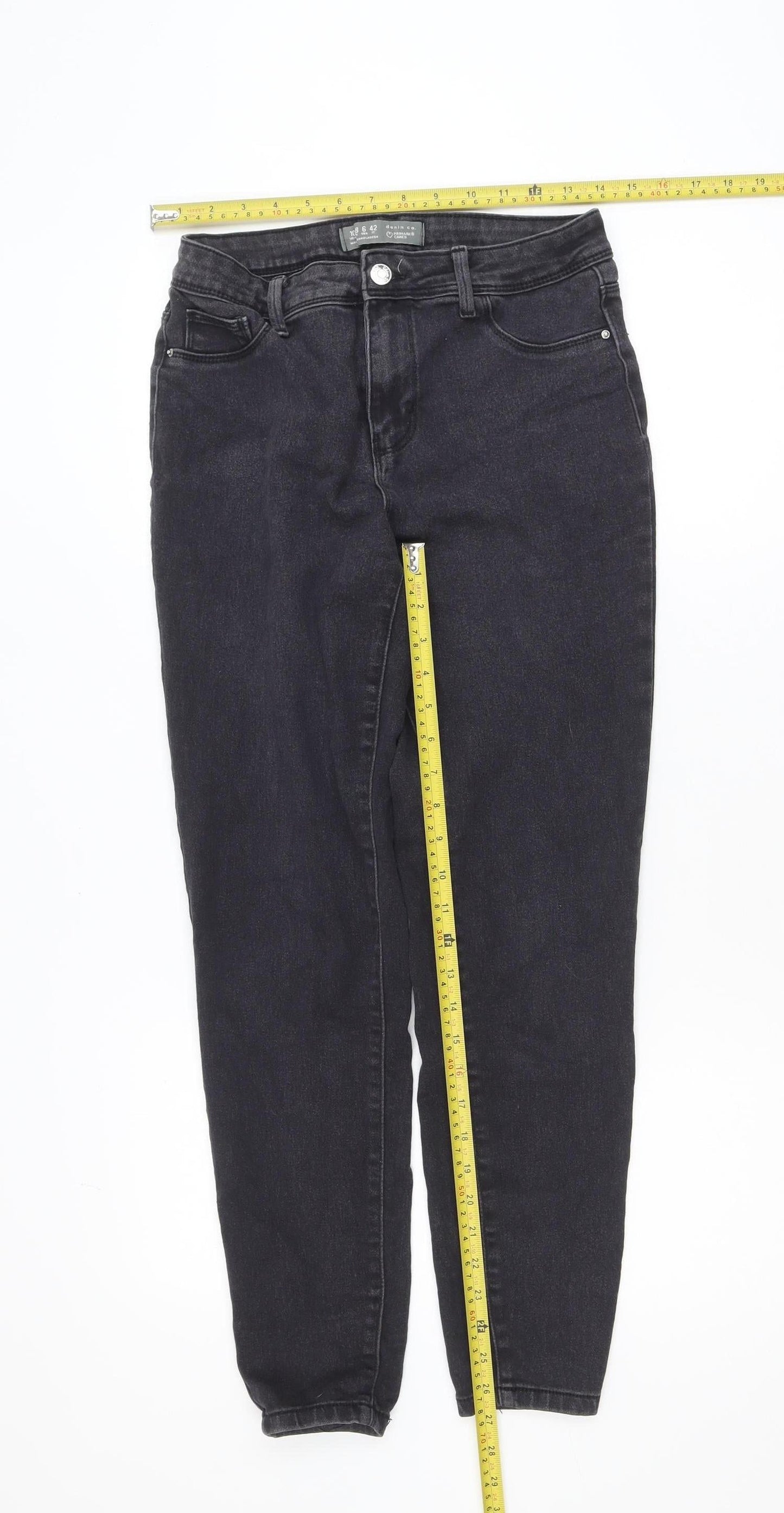 Primark Women’s Black Skinny Jeans Size 10 High Rise Denim Co