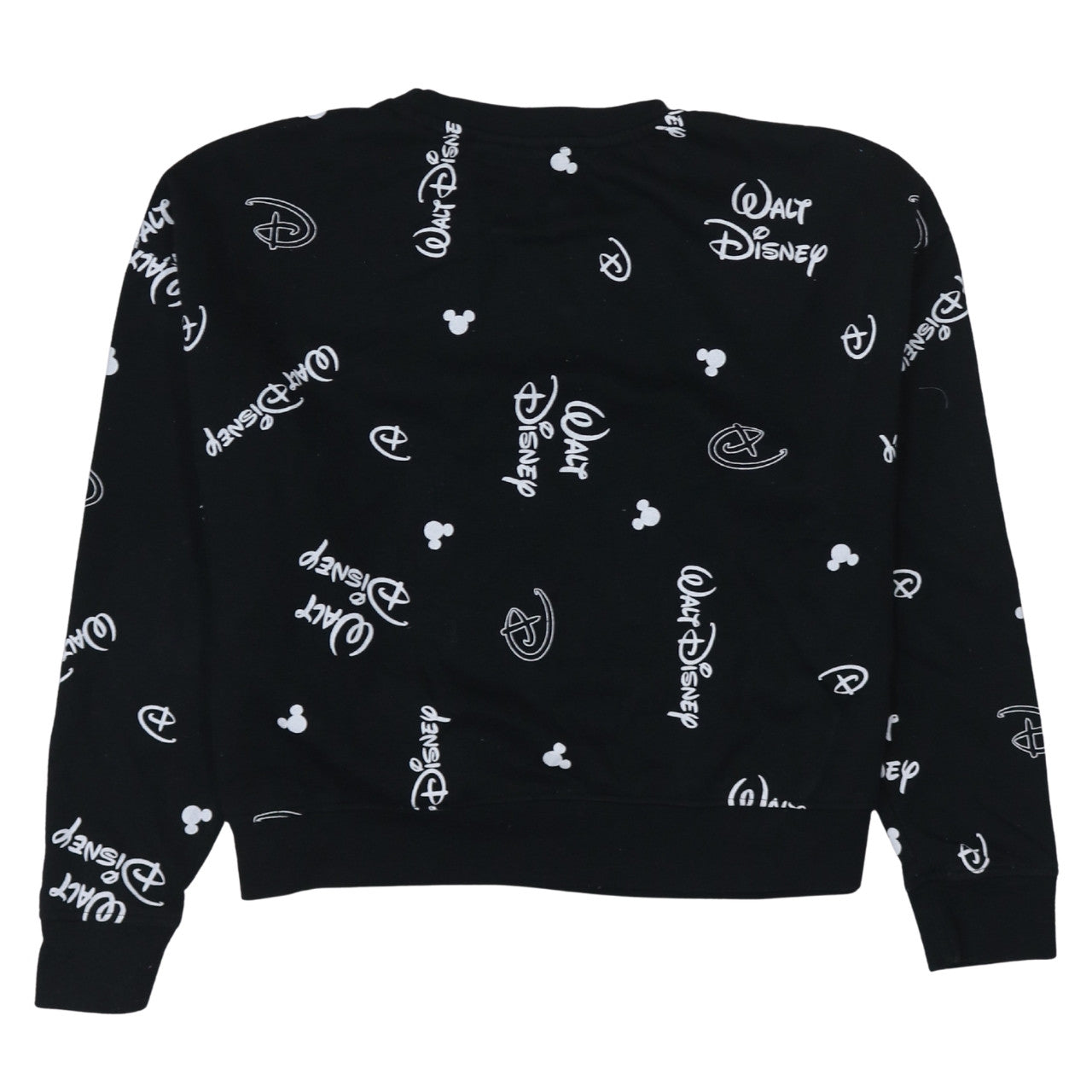 Disney Women Black Walt Disney Logo Print Pullover Sweatshirt Size M