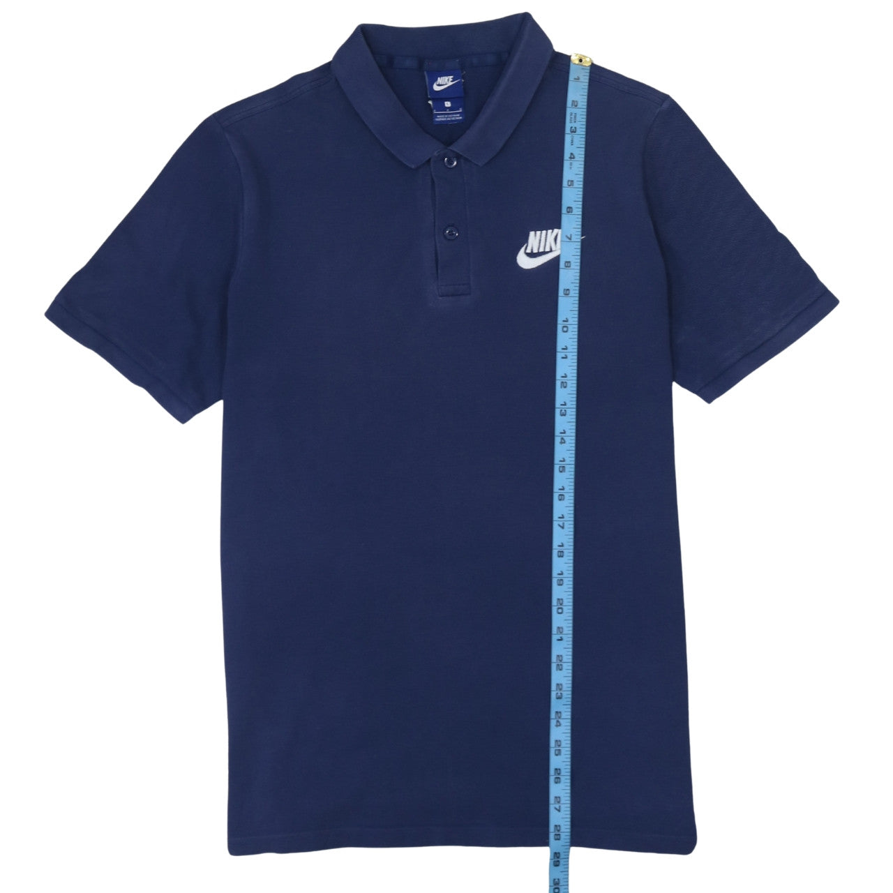 Nike Men's Blue Cotton Polo Shirt Size L Short Sleeve Sports Top