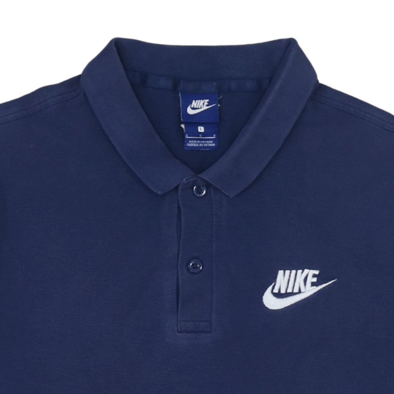 Nike Men's Blue Cotton Polo Shirt Size L Short Sleeve Sports Top