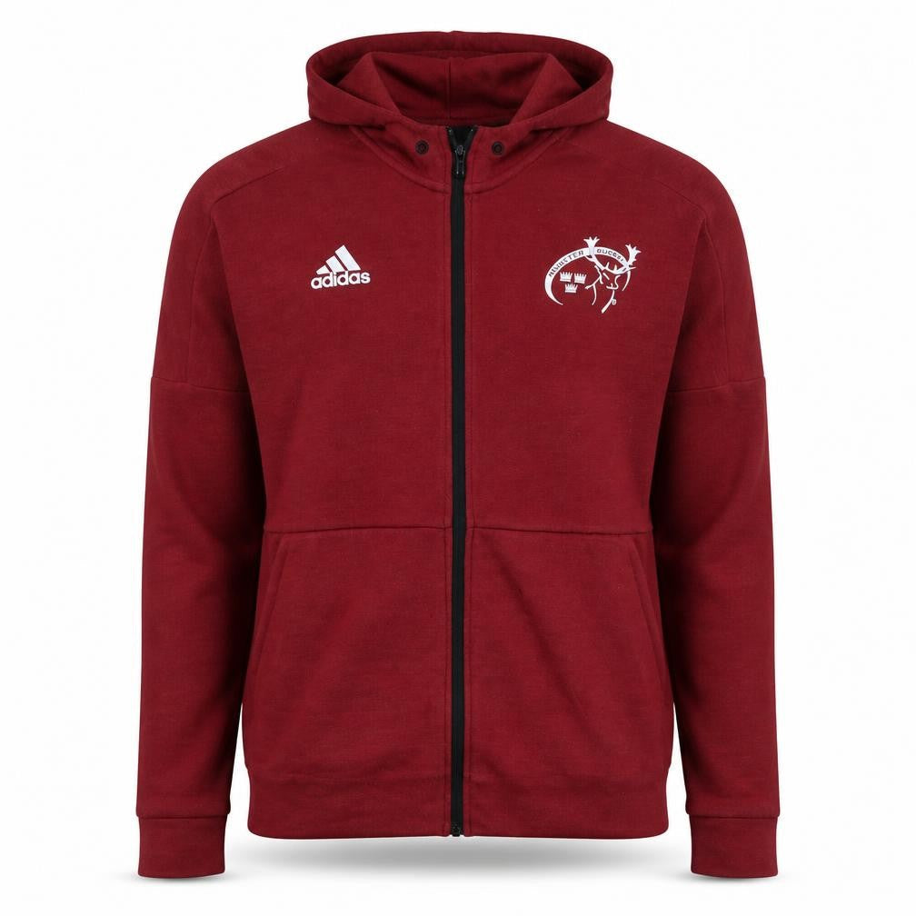 Adidas Men's Red Full Zip Hoodie Medium Rugby Sportswear