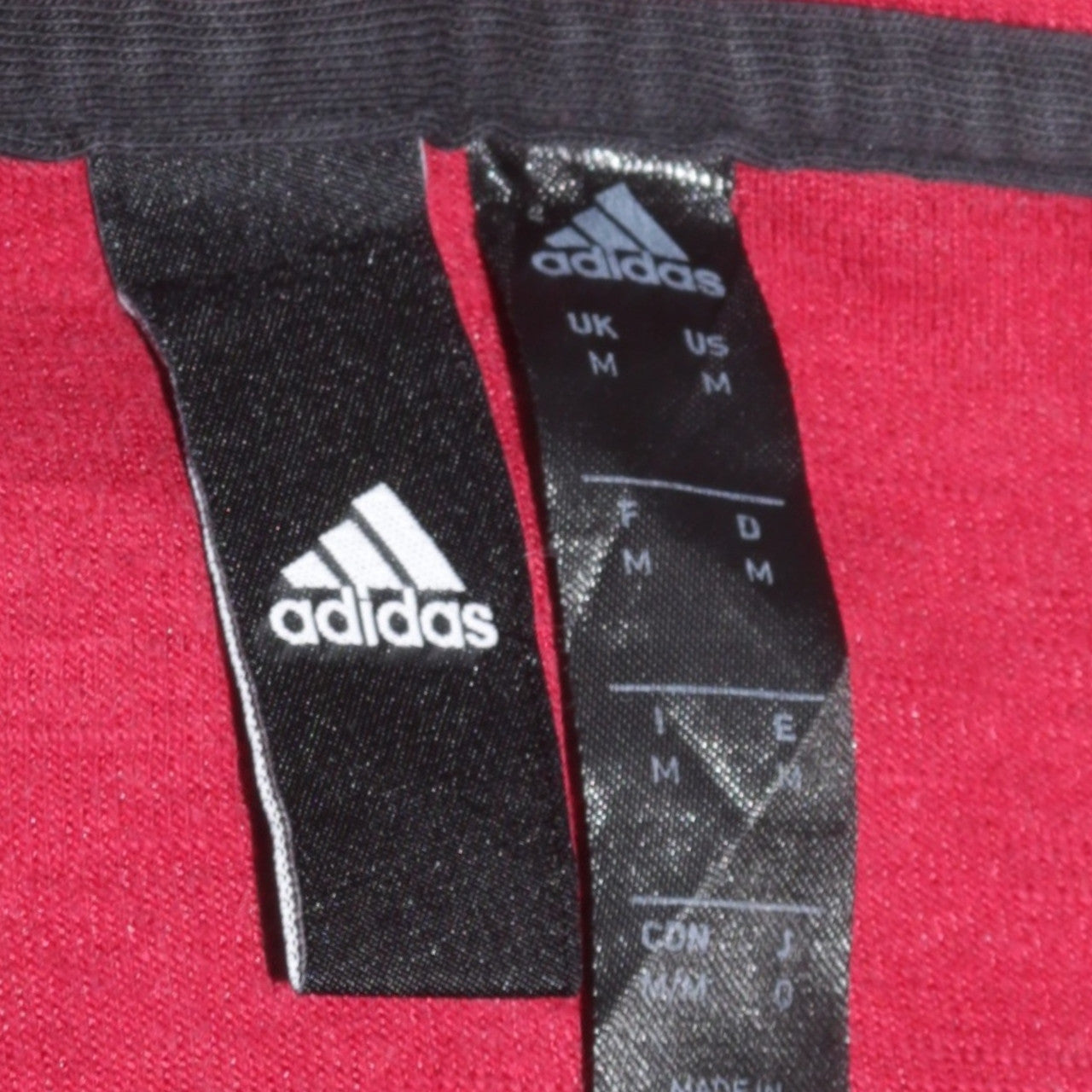 Adidas Men's Red Full Zip Hoodie Medium Rugby Sportswear