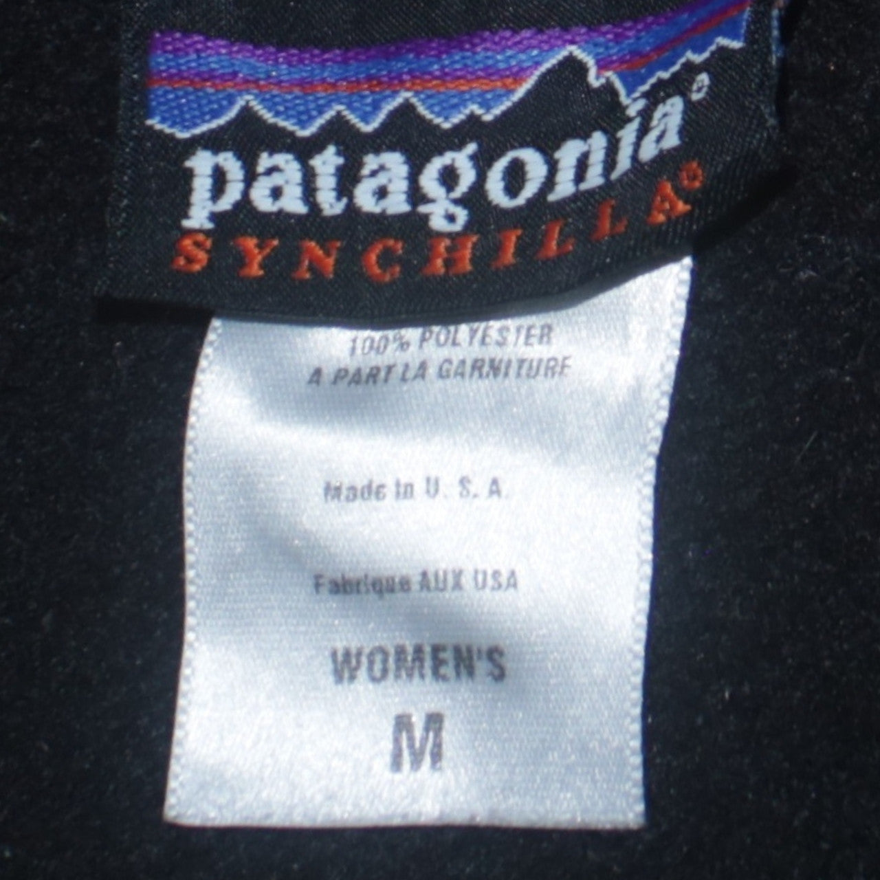 Patagonia Synchilla Black Women's M Fleece 1/4 Zip Pullover Sweatshirt