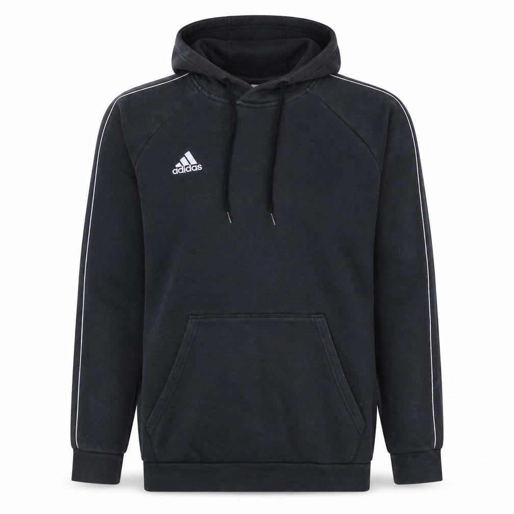 Adidas Men Black XL Pullover Hoodie with Logo Fleece Sportswear