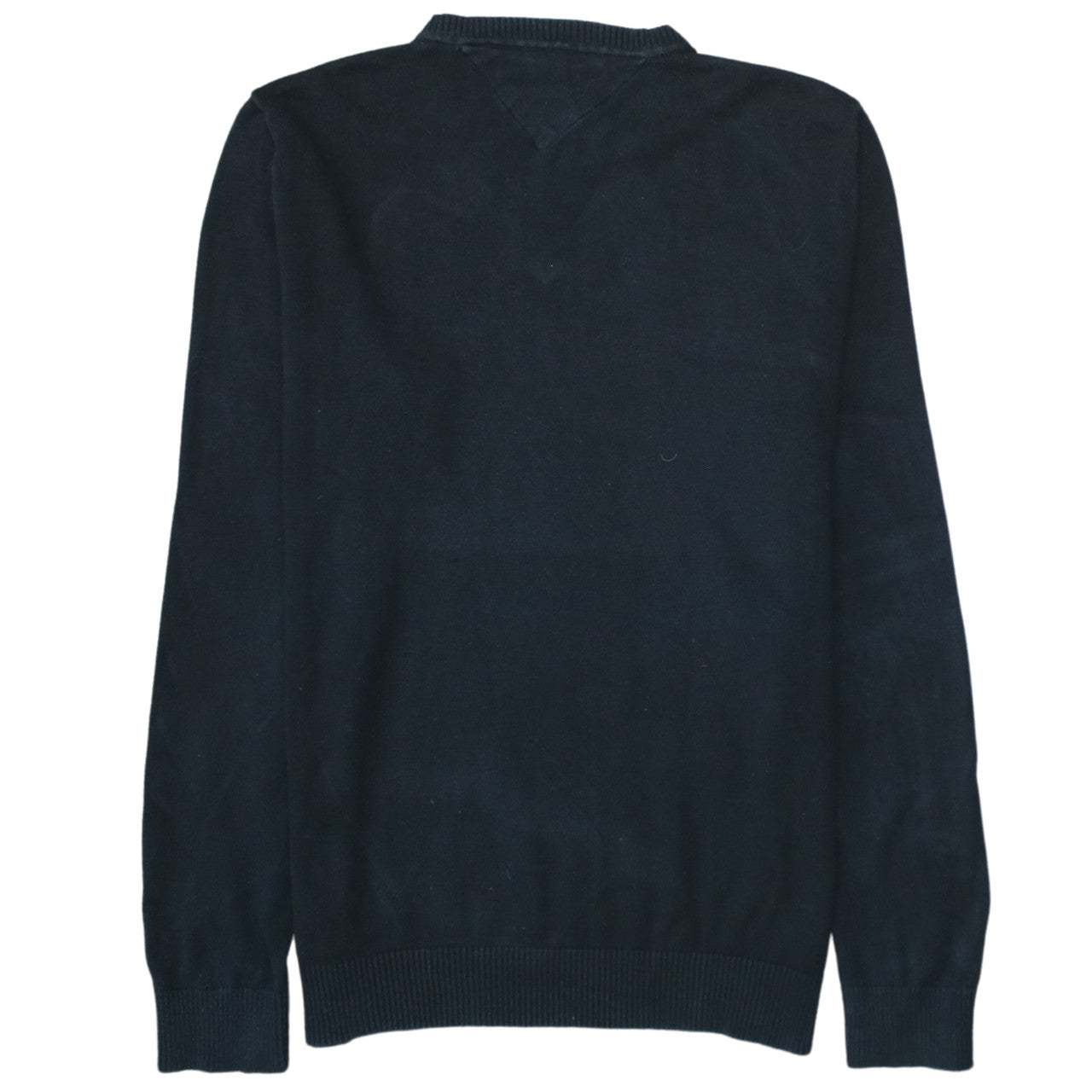 Tommy Hilfiger Men's Black M V-Neck Cotton Jumper Classic Knit