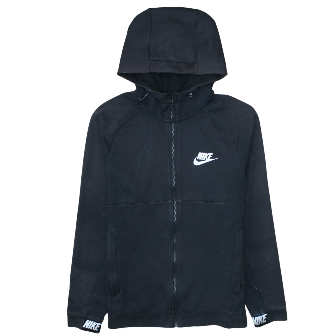 Nike Men's Black Full Zip Hoodie S Regular Fit Fleece