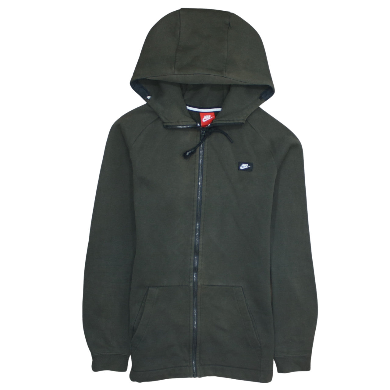 Nike Men's Green Full Zip Hoodie Size M Regular Fit Logo Sportswear