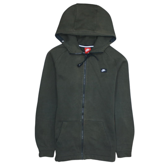 Nike Men's Green Full Zip Hoodie Size M Regular Fit Logo Sportswear
