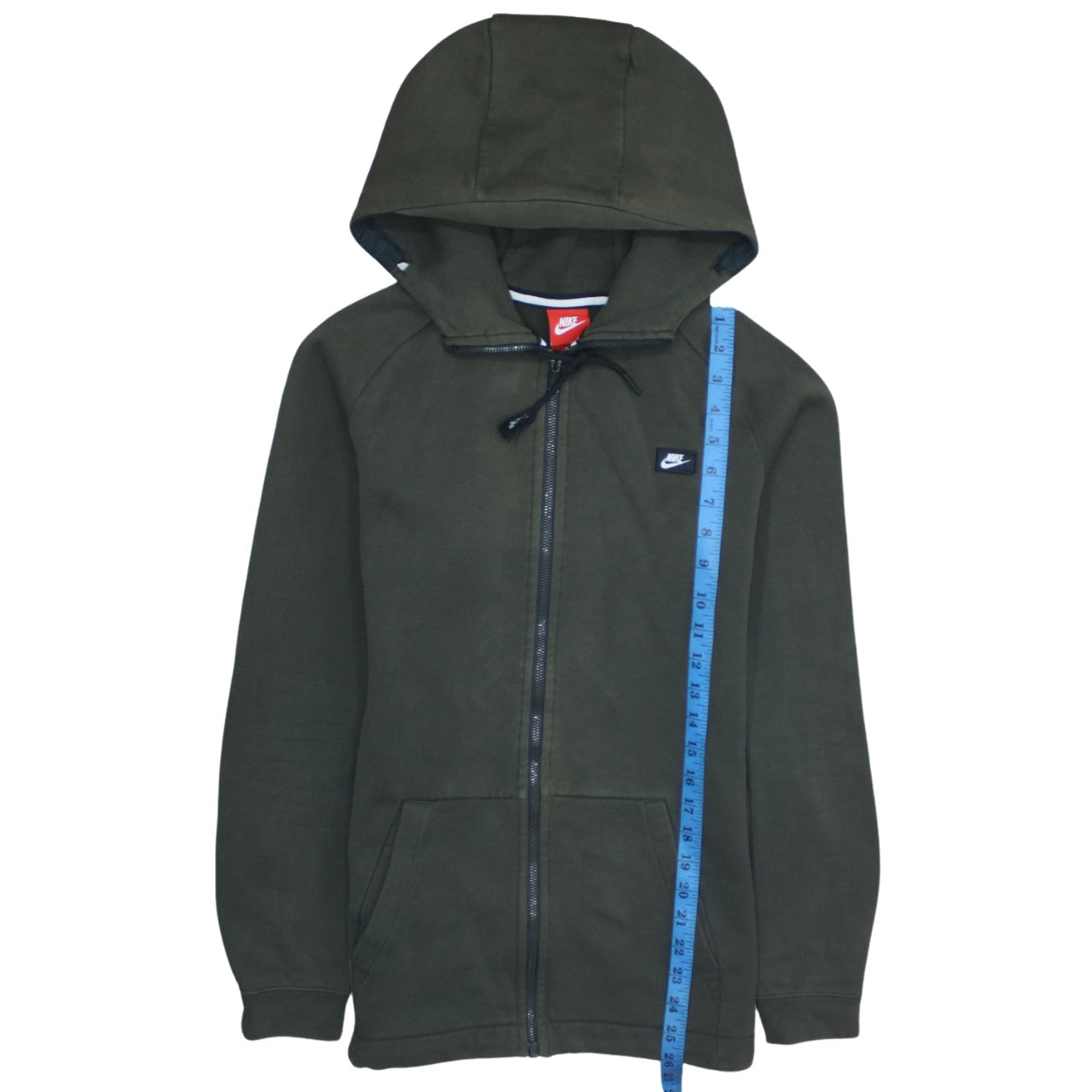 Nike Men's Green Full Zip Hoodie Size M Regular Fit Logo Sportswear