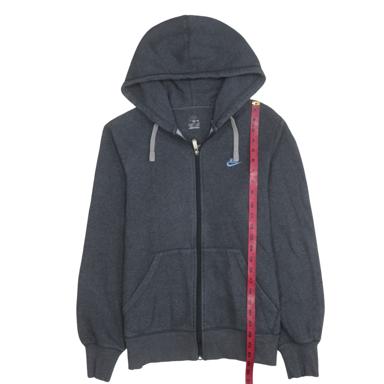 Nike Mens Grey Full Zip Hoodie Sweatshirt M Cotton Blend