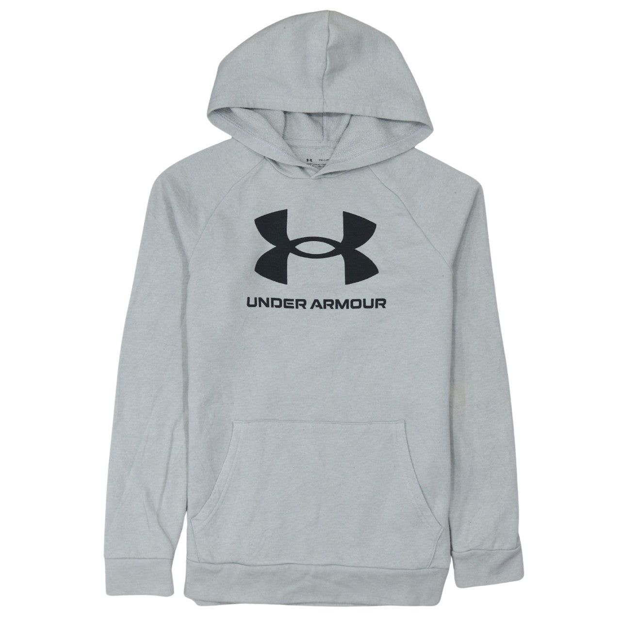 Under Armour Boys Grey Hooded Pullover Hoodie YXL 158-170cm Cotton Blend