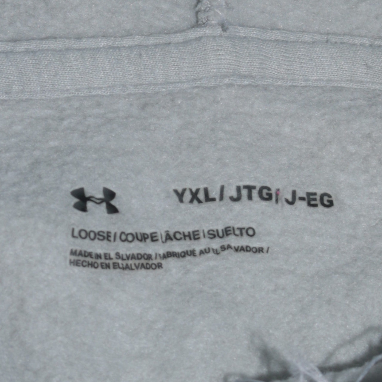 Under Armour Boys Grey Hooded Pullover Hoodie YXL 158-170cm Cotton Blend