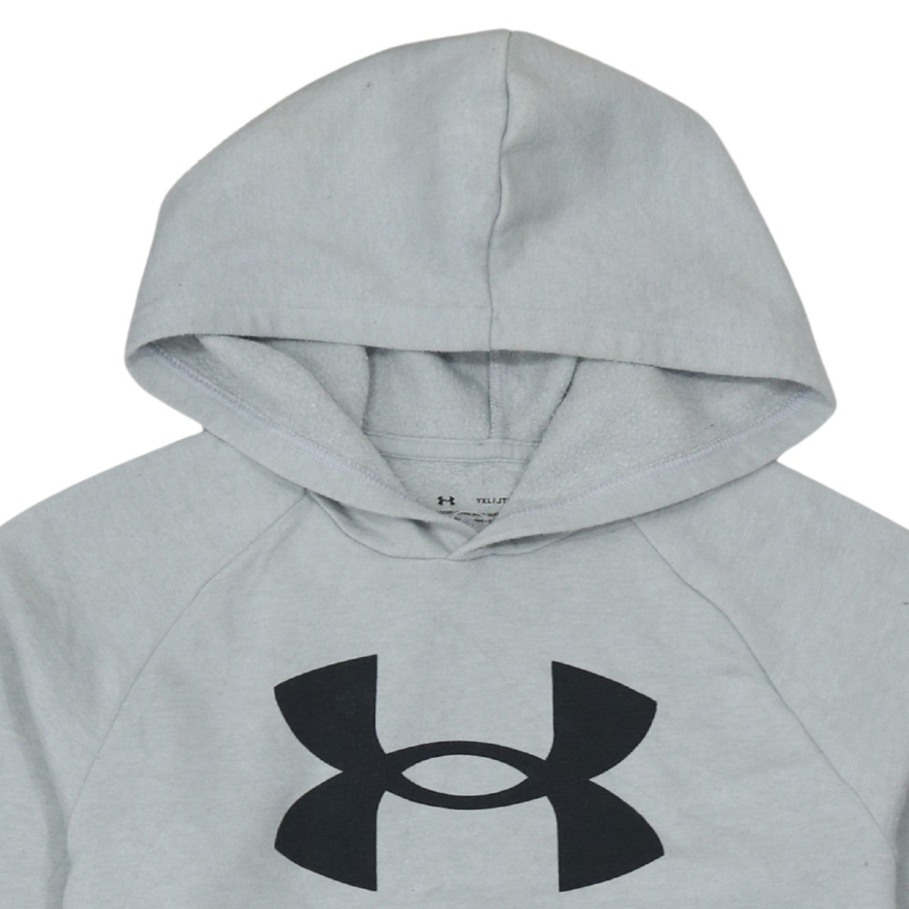 Under Armour Boys Grey Hooded Pullover Hoodie YXL 158-170cm Cotton Blend