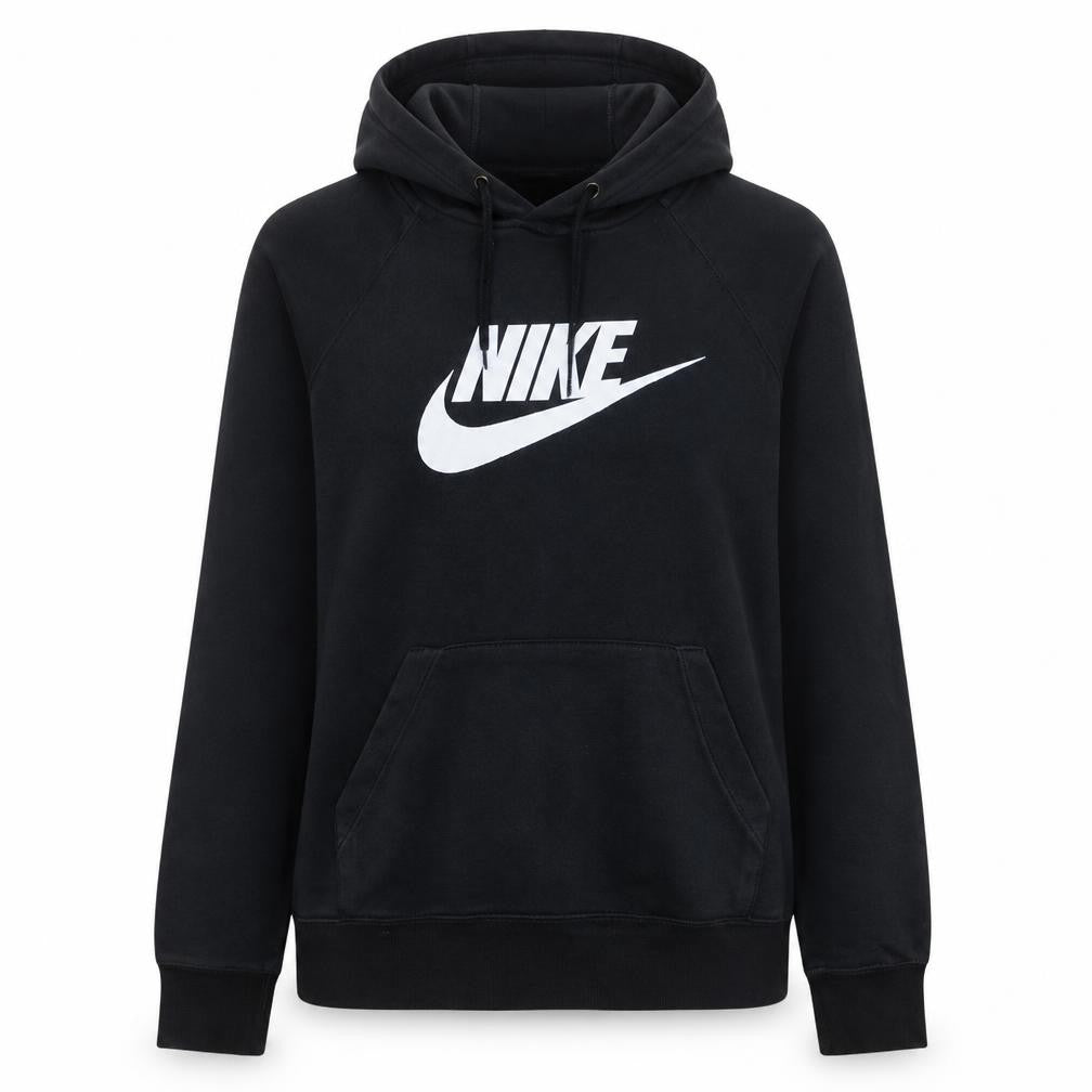 Nike Womens Black Large Pullover Hoodie Sweatshirt Cotton Blend