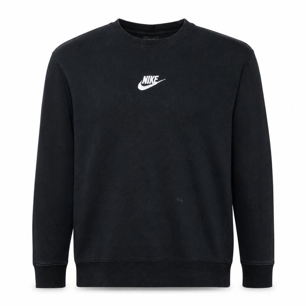 Nike Men's Black Small Pullover Sweatshirt Crew Neck Logo Top