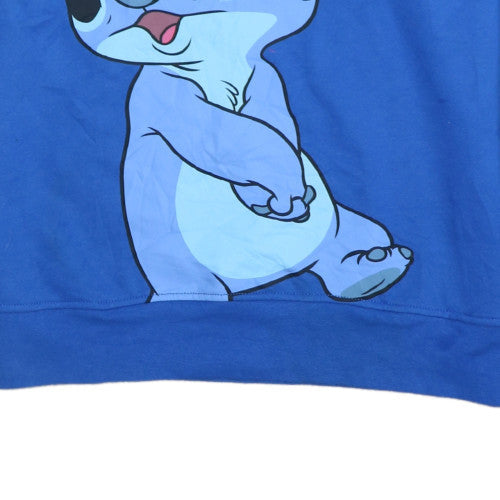 Disney Women Blue XS Pullover Sweatshirt Stitch Graphic Print