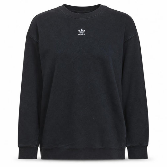 Adidas Womens Black Crew Neck Pullover Sweatshirt UK 10 Cotton Blend