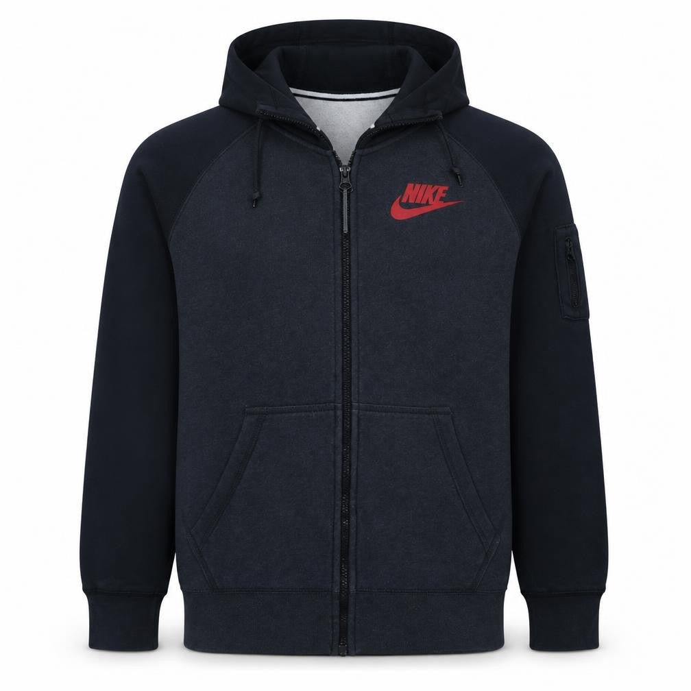 Nike Men's Black Full Zip Hoodie Size M Fleece Sweatshirt