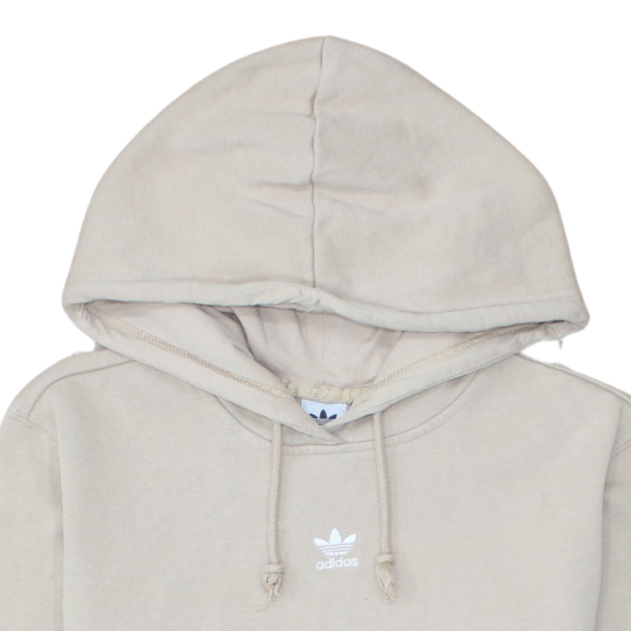 Adidas Womens Beige Hoodie Size 12 Pullover Hooded Sweatshirt