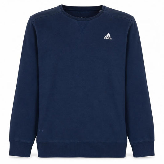 Adidas Men Blue Pullover Sweatshirt Crew Neck Size M Regular Fit
