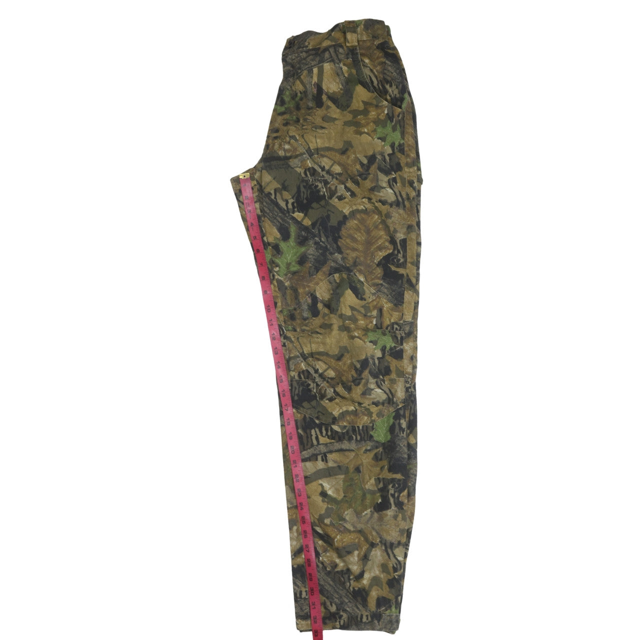 Base Camp Men's Green Camouflage Cargo Trousers Size L