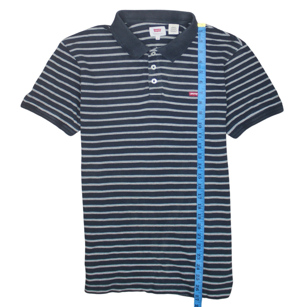 Levi's Men's Blue Striped Short Sleeve Polo Shirt Size M