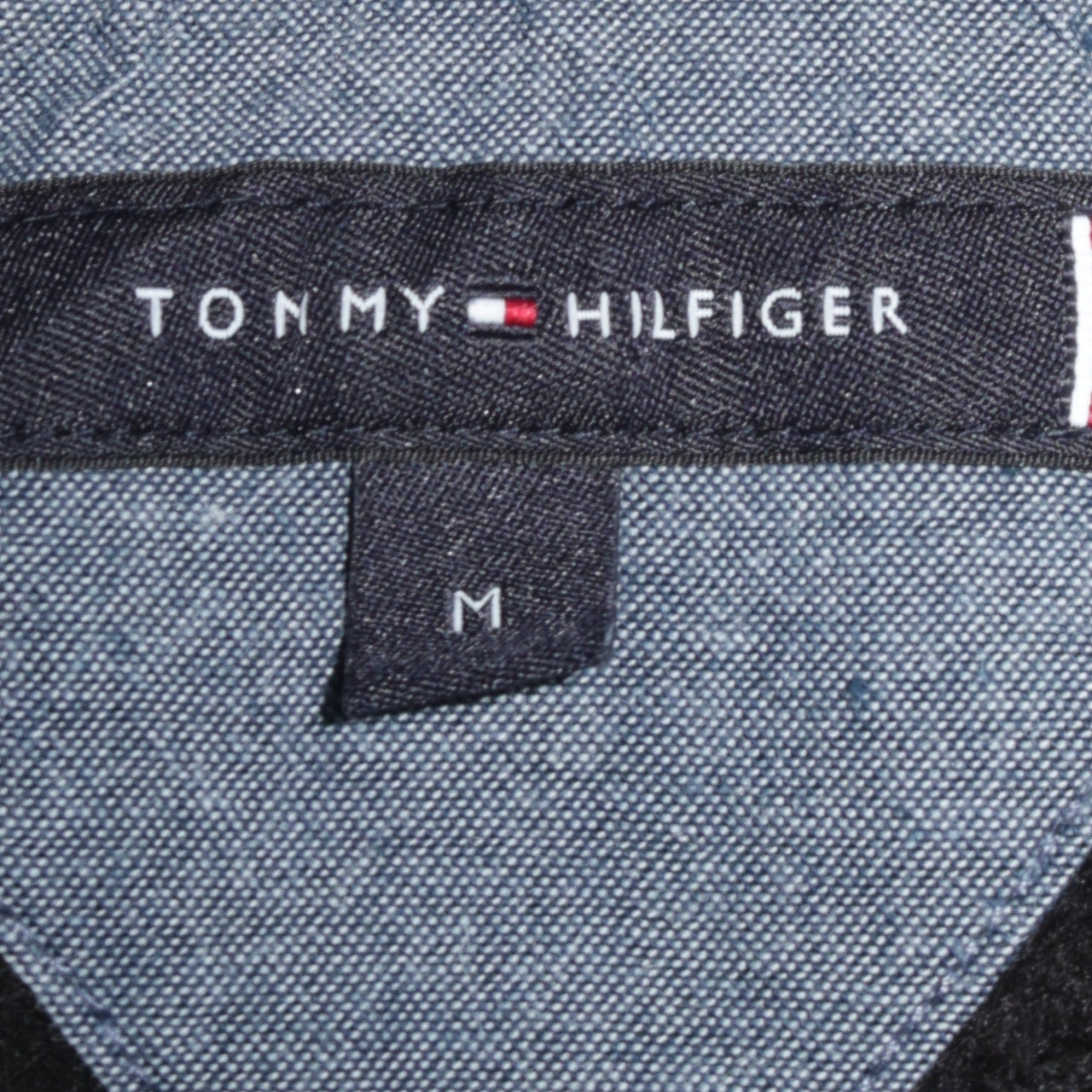 Tommy Hilfiger Men's Black Pullover Hoodie M Logo Embroidered Sweatshirt