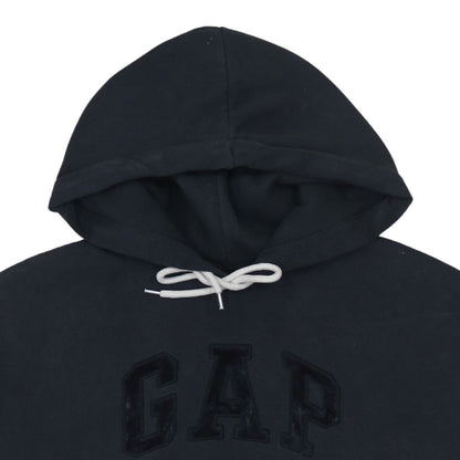 Gap Women Black Small Pullover Hoodie with Logo Detail