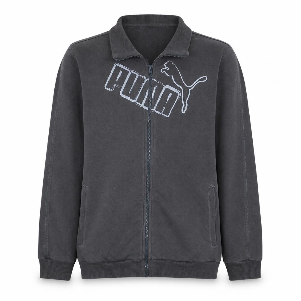 Puma Men's Grey Full Zip Logo Sweatshirt XL Fleece Jacket