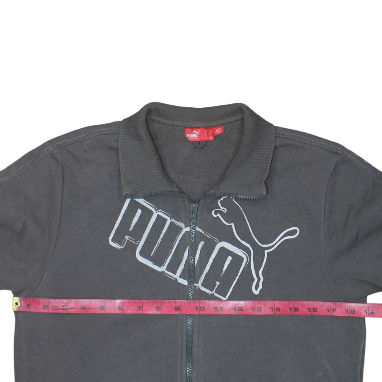 Puma Men's Grey Full Zip Logo Sweatshirt XL Fleece Jacket