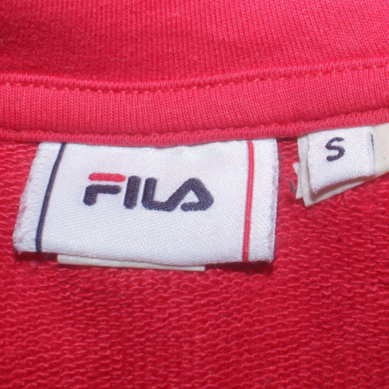 FILA Mens Red Pullover Hoodie Small Sports Graphic Sweatshirt