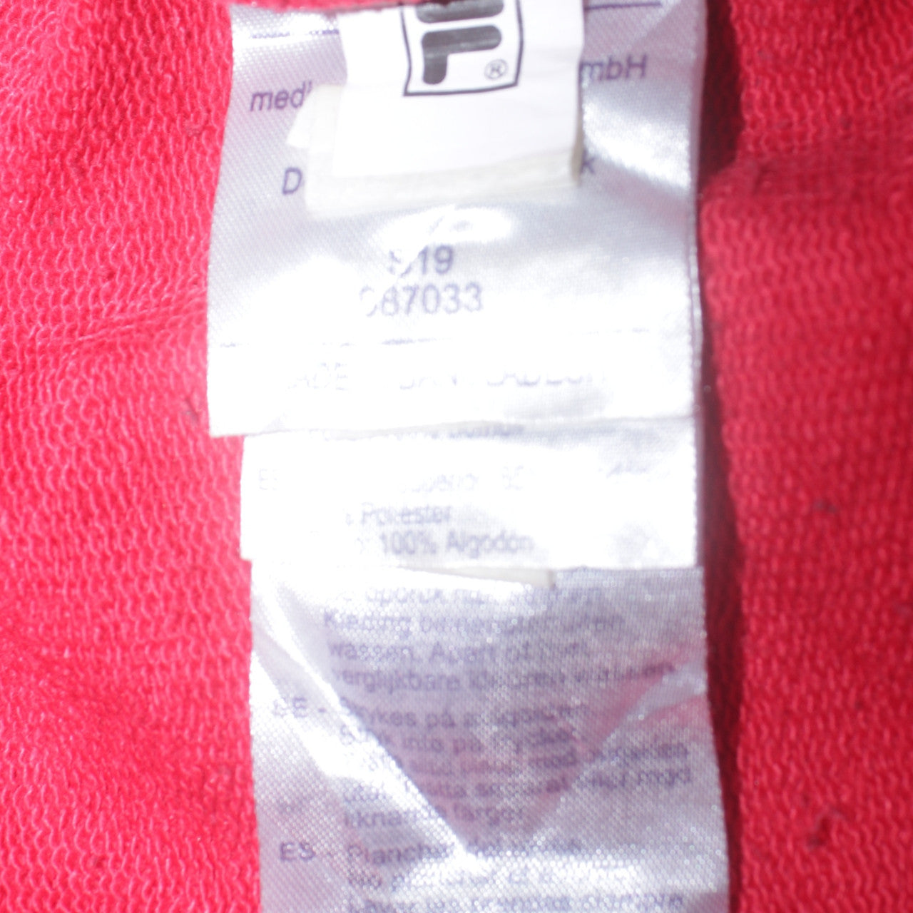 FILA Mens Red Pullover Hoodie Small Sports Graphic Sweatshirt