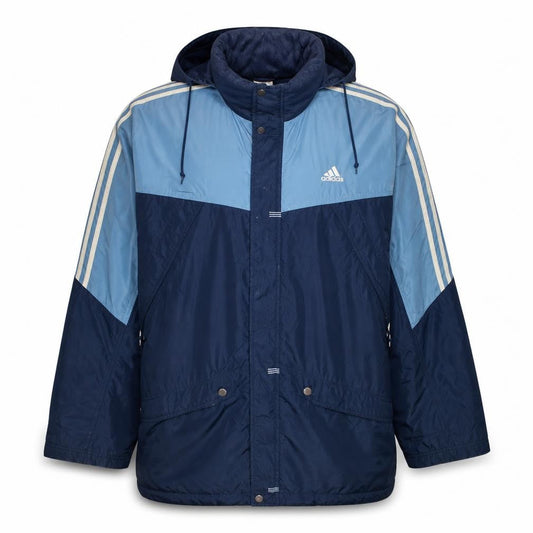 Adidas Men's Blue XL Windbreaker Jacket Hooded Retro Sportswear