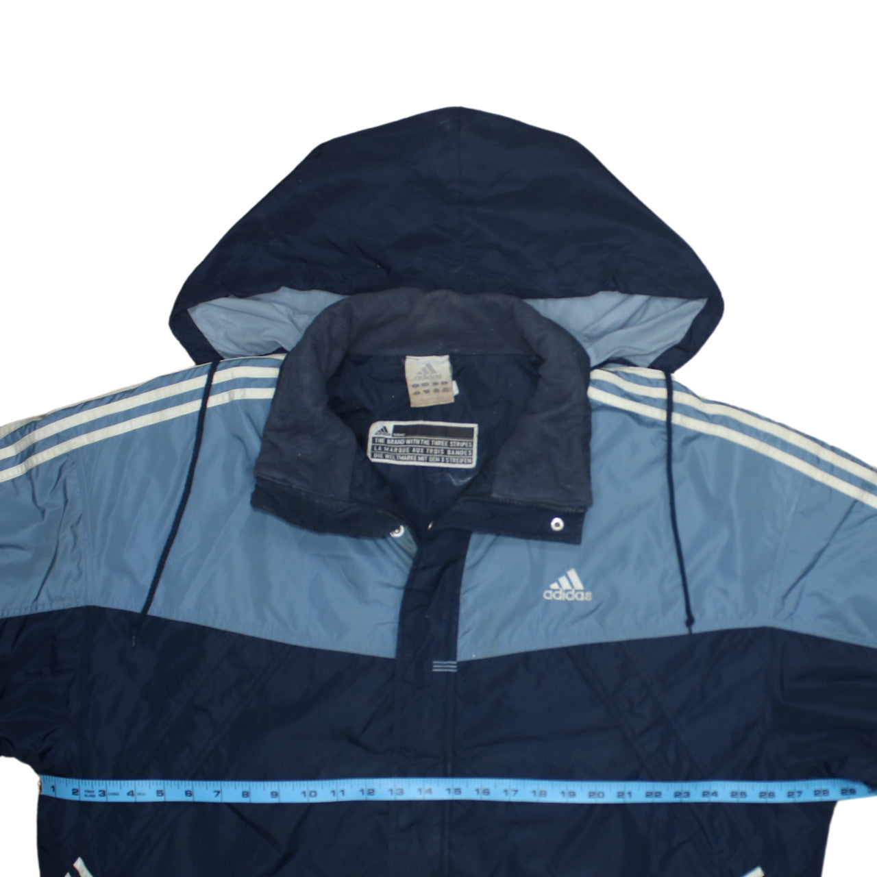 Adidas Men's Blue XL Windbreaker Jacket Hooded Retro Sportswear