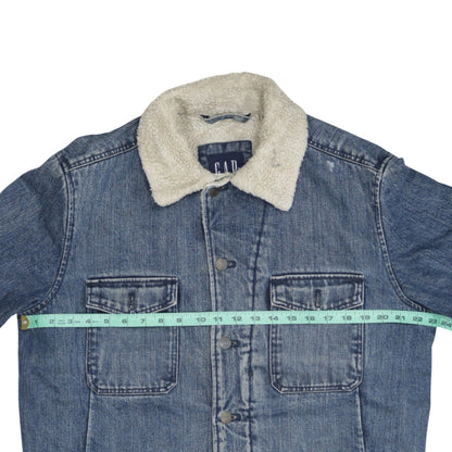 Gap Men's Blue Denim Sherpa Lined Jacket Size M