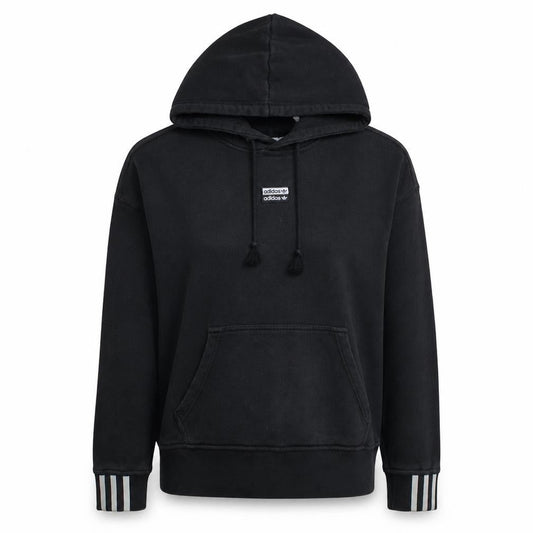 Adidas Womens Black Pullover Hoodie XS Hooded Cotton Casual Sweatshirt
