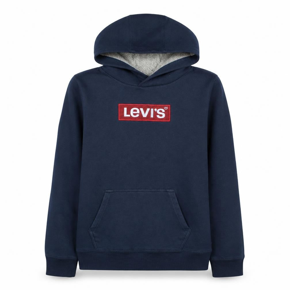 Levi's Boys Navy Blue Pullover Hoodie 14A (164cm) Logo Fleece Lined
