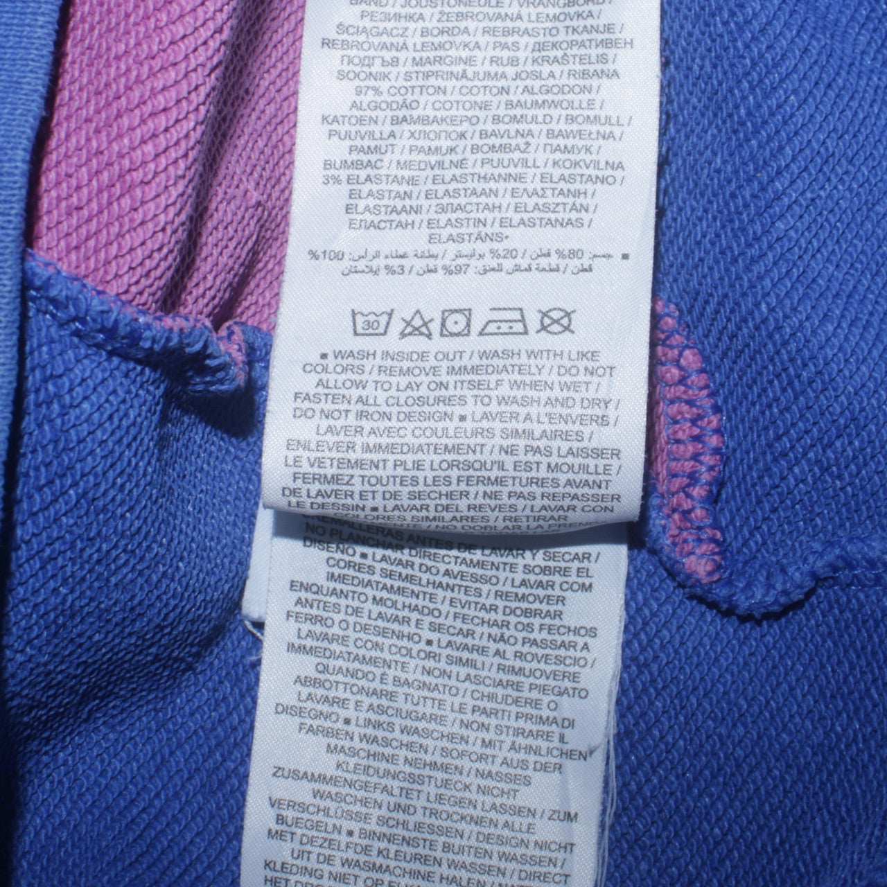 Nike Womens Blue Full Zip Hoodie XS Colourblock Cotton Blend