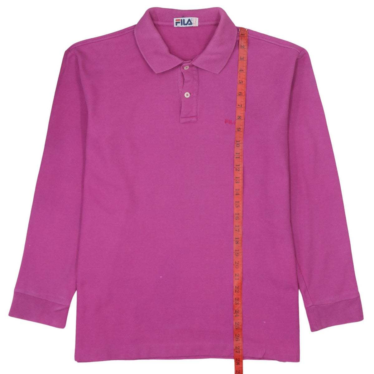 Fila Men’s Pink Long Sleeve Cotton Polo Shirt XL