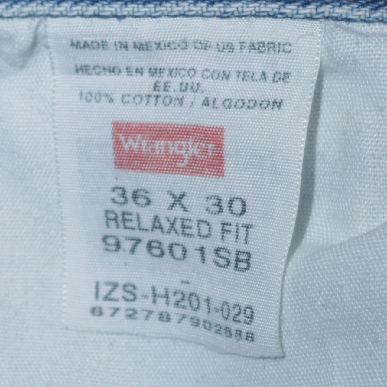 Wrangler Men's Blue Relaxed Fit Straight Jeans 36x30 Denim