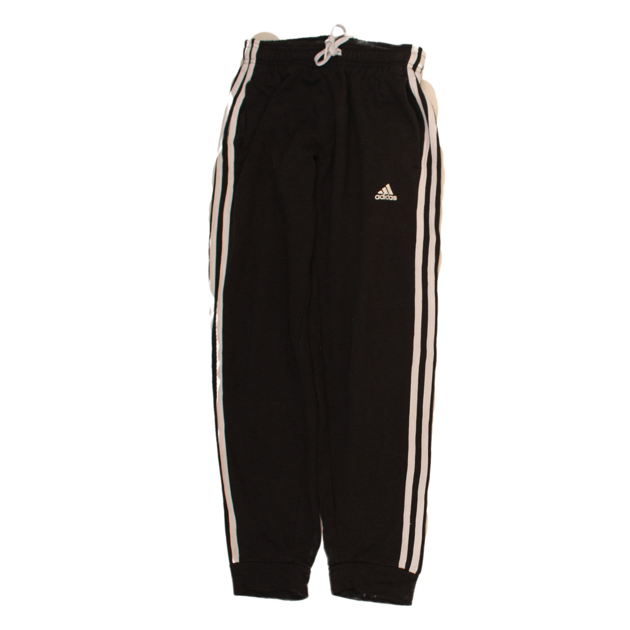 Adidas Boys Black Jogger Trousers 11-12 Years Elastic Waist Striped Sweatpants