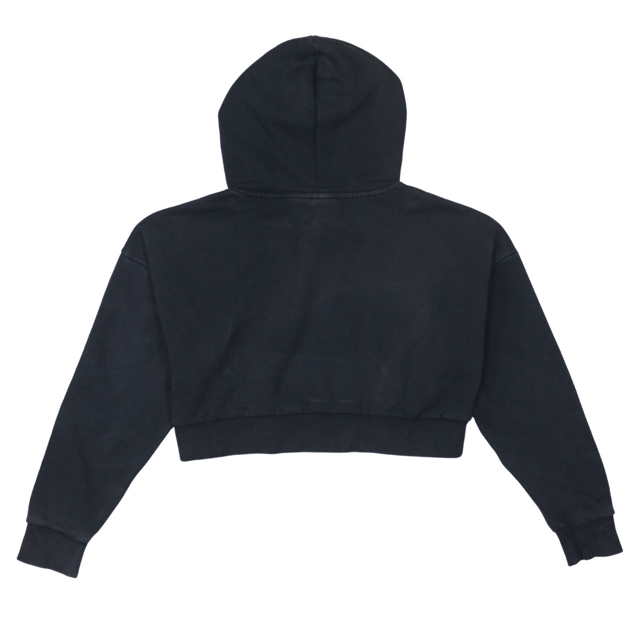 Adidas Womens Black Cropped Hooded Pullover Sweatshirt XS
