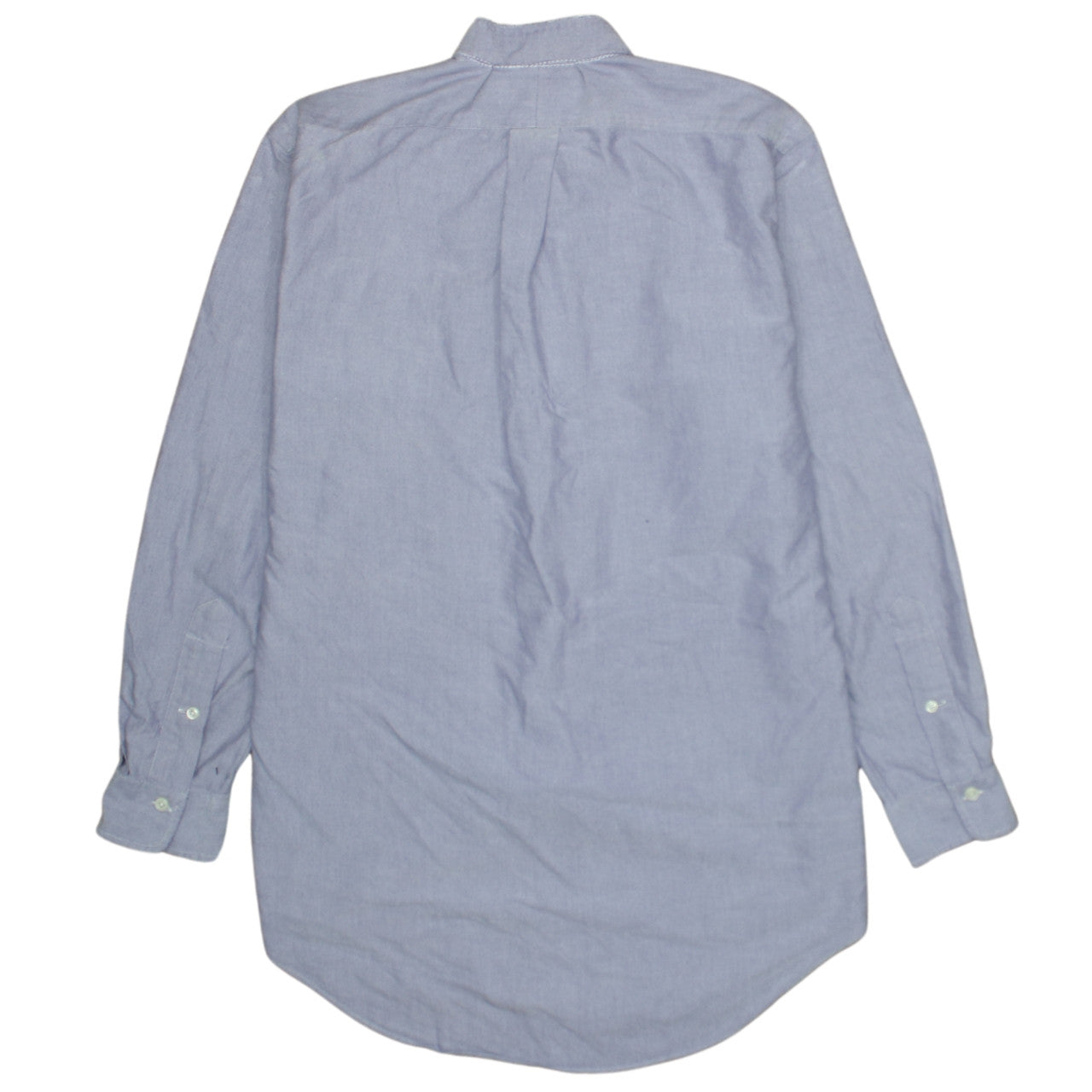 Ralph Lauren Men's Blue Cotton Band Collar Long Sleeve Shirt L
