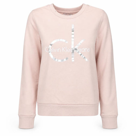 Calvin Klein Jeans Womens Pink Logo Crew Neck Sweatshirt Size M