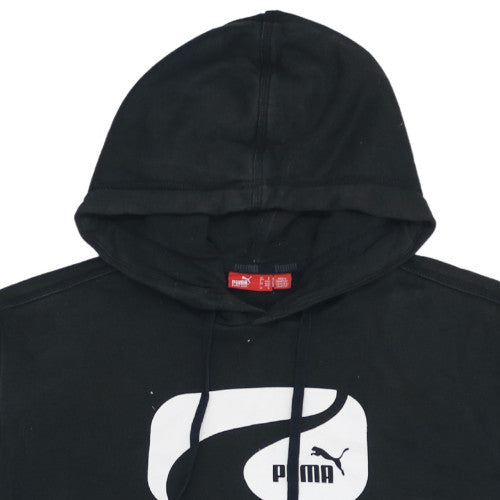 Puma Men's Black Pullover Hoodie Small Logo Graphic Fleece
