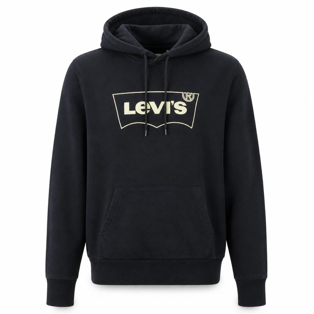 Levi's Men's Black Logo Pullover Hoodie Size M Classic Fleece